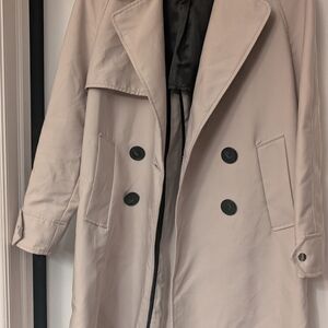 Stylish Beige Double-Breasted Trench Coat